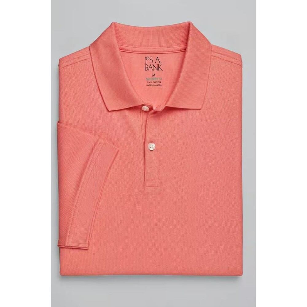 Jos. A. Bank Tailored Fit Solid Pique Polo in Burnt Coral for Men - Size 4XT